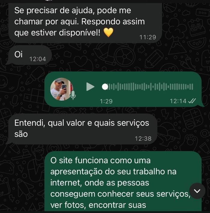 Primeira conversa com um cliente pelo WhatsApp